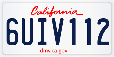CA license plate 6UIV112
