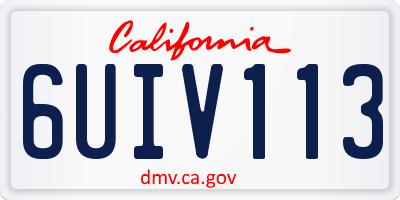 CA license plate 6UIV113