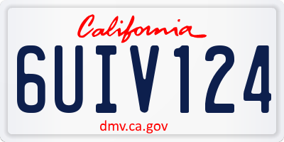 CA license plate 6UIV124