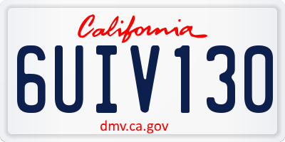CA license plate 6UIV130