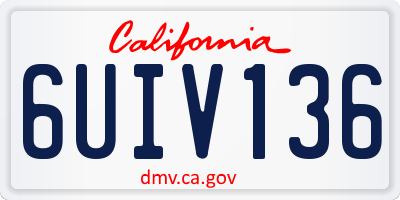 CA license plate 6UIV136
