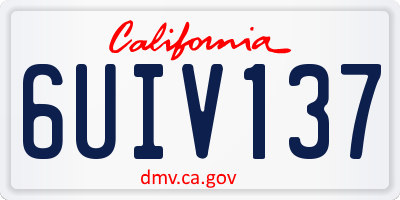 CA license plate 6UIV137