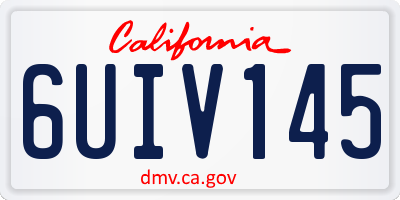 CA license plate 6UIV145