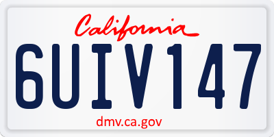 CA license plate 6UIV147