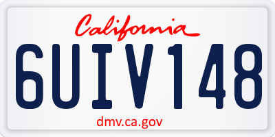 CA license plate 6UIV148