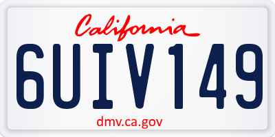 CA license plate 6UIV149