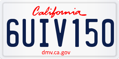 CA license plate 6UIV150