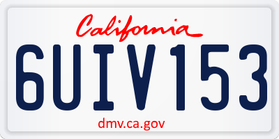 CA license plate 6UIV153