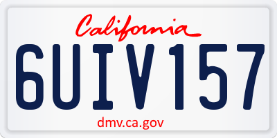 CA license plate 6UIV157