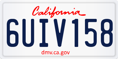 CA license plate 6UIV158