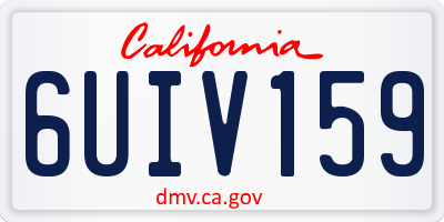 CA license plate 6UIV159