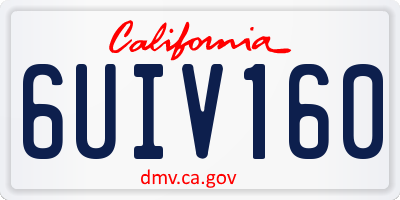 CA license plate 6UIV160