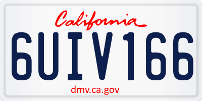 CA license plate 6UIV166