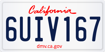 CA license plate 6UIV167