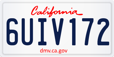 CA license plate 6UIV172