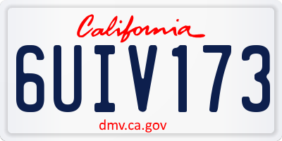 CA license plate 6UIV173