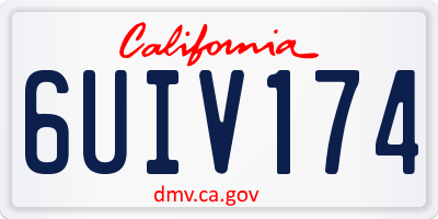 CA license plate 6UIV174
