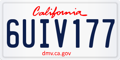 CA license plate 6UIV177