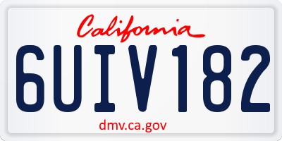 CA license plate 6UIV182
