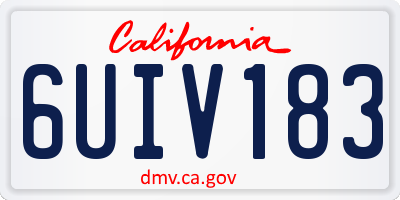 CA license plate 6UIV183