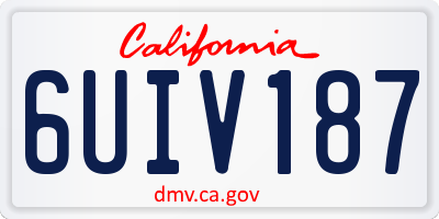 CA license plate 6UIV187