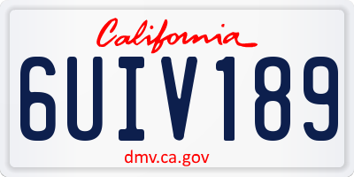 CA license plate 6UIV189