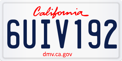 CA license plate 6UIV192