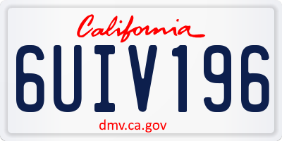 CA license plate 6UIV196
