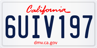 CA license plate 6UIV197