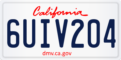 CA license plate 6UIV204
