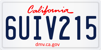 CA license plate 6UIV215