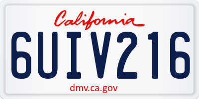 CA license plate 6UIV216