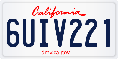 CA license plate 6UIV221
