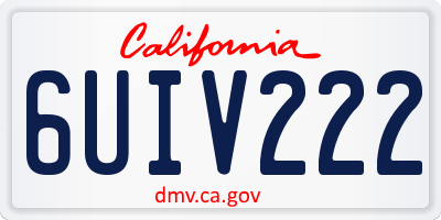 CA license plate 6UIV222