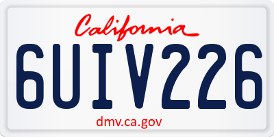 CA license plate 6UIV226