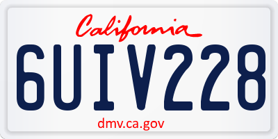 CA license plate 6UIV228