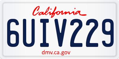 CA license plate 6UIV229