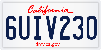 CA license plate 6UIV230