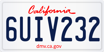 CA license plate 6UIV232