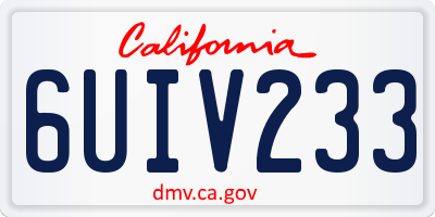 CA license plate 6UIV233