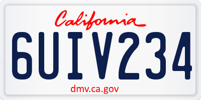 CA license plate 6UIV234