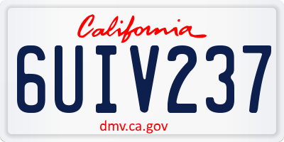 CA license plate 6UIV237