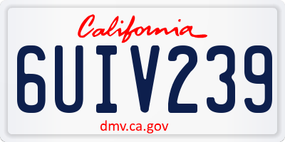 CA license plate 6UIV239