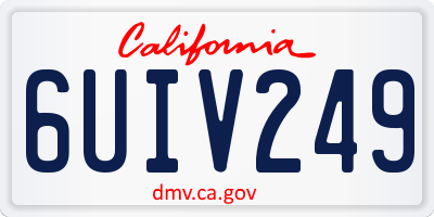 CA license plate 6UIV249