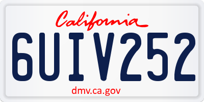 CA license plate 6UIV252
