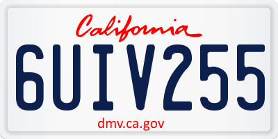 CA license plate 6UIV255