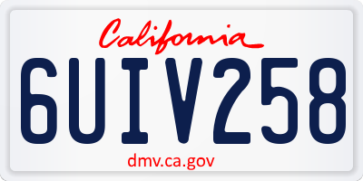 CA license plate 6UIV258