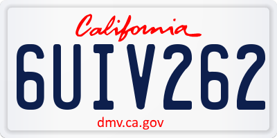CA license plate 6UIV262