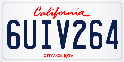 CA license plate 6UIV264
