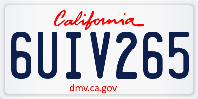 CA license plate 6UIV265